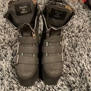 Made in Hell platform boots, size 6